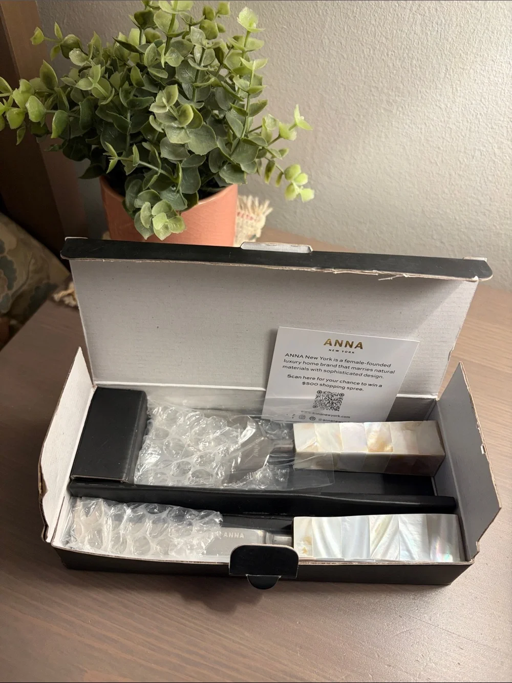Anna New York Mother-of-Pearl Handle Cheese Knife & Spreader